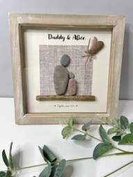 Personalised Daddy & Gift Frame - Pebble Picture Dads Birthday Fathers Day Gift Family Mummy Mothers Nana Grandad Grandma