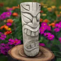 Outdoor Tiki Totem Sculpture Concrete Tribal Figurine Cement Polynesian Ornament Stone Garden Decoration Handmade Art Lover Gift - thumbnail 2