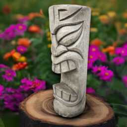Outdoor Tiki Totem Sculpture Concrete Tribal Figurine Cement Polynesian Ornament Stone Garden Decoration Handmade Art Lover Gift - thumbnail 1