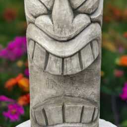Outdoor Tiki Totem Sculpture Concrete Tribal Figurine Cement Polynesian Ornament Stone Garden Decoration Handmade Art Lover Gift - thumbnail 3