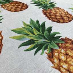 Pineapple Patterned White Cushion Cover With Orange & Green - Double Sided Printing Throw Pillow On The Soft Fabric Multi Sizes - thumbnail 2