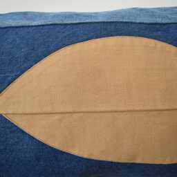 Denim Pillow Cover , Patchwork Denim 14'' X 22'' - thumbnail 3