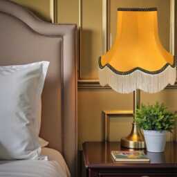 Traditional Gold Fabric Lampshade Handmade For Table & Floor Standard Lamp Bases, Wall Light Fixtures, Ceiling Fittings - thumbnail 3
