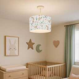 Guess How Much I Love You Lampshade - Woodland Themed Nursery For Baby Room Neutral Drum Shade - thumbnail 2