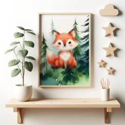 Woodland Nursery Prints - Set Of 3 Animal Posters - Fox, Badger, Racoon Green Forest Bedroom Decor Outdoor Playroom Wall Art Boy Girl - thumbnail 3