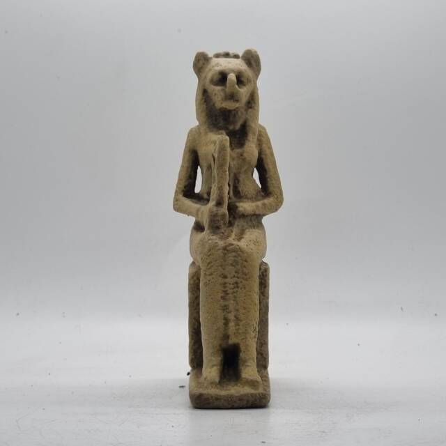 Sand Effect Goddess Bastet Statuette. 3D Printed Egyptian Goddess, Cat Deity Figurine, Resin Statue, Ancient Egyptian, Egyptology Gift Idea - image 1