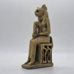 Sand Effect Goddess Bastet Statuette. 3D Printed Egyptian Goddess, Cat Deity Figurine, Resin Statue, Ancient Egyptian, Egyptology Gift Idea - thumbnail 3