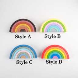 Wooden Rainbow Stacking, Customized Children's Stacking Toys, Early Education Toys - thumbnail 4