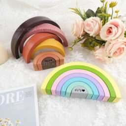Wooden Rainbow Stacking, Customized Children's Stacking Toys, Early Education Toys