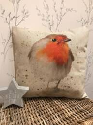 Handmade Robin Cushion Cover Chatham Glyn Linen Look, 16 - thumbnail 1