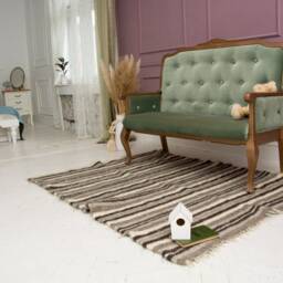 Handmade Carpathian Wool Area Rug Soft Woven Bedroom Carpet - thumbnail 2