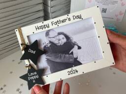 Personalised Handcrafted Happy Fathers Day For Dad Photo Picture Frame Gift Keepsake Any Wording 6x4 Print Present Him - thumbnail 1