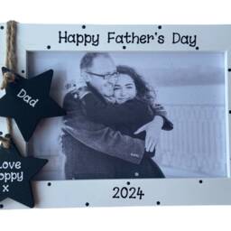 Personalised Handcrafted Happy Fathers Day For Dad Photo Picture Frame Gift Keepsake Any Wording 6x4 Print Present Him - thumbnail 2