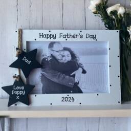 Personalised Handcrafted Happy Fathers Day For Dad Photo Picture Frame Gift Keepsake Any Wording 6x4 Print Present Him - thumbnail 3