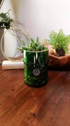 Recycled Liquor & Wine Bottle Glass Designs Home Decor - Candles, Tiki Lights, Pendants, Soap Dispenser, Bowls, Lamp, Succulent Plants - thumbnail 1