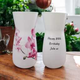 Personalised Orchid Flower Vase, Personalised Gifts, Gifts For Her, Home Decor Keepsake, Individual Sentimental - thumbnail 2