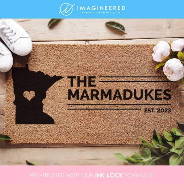 Minnesota Us State Map Doormat - Personalized Home Usa New House Decor Gift Rug - image 1