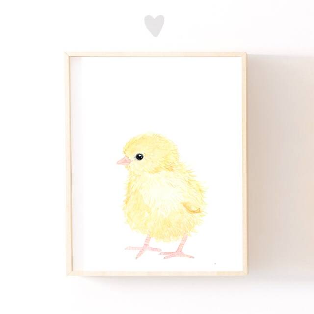 Farm Nursery Decor Prints Baby Animals Chick Painting, Art Prints, Animals, Wall Art - image 1