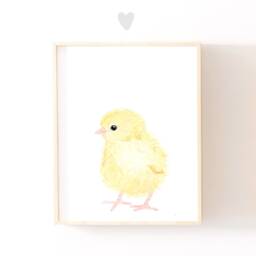 Farm Nursery Decor Prints Baby Animals Chick Painting, Art Prints, Animals, Wall Art - thumbnail 1