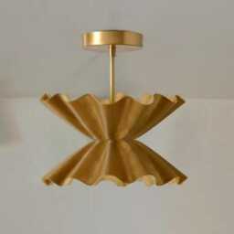 Metal Cone Hanging Lamp - Ruffle Chandelier Pendant Light - thumbnail 3