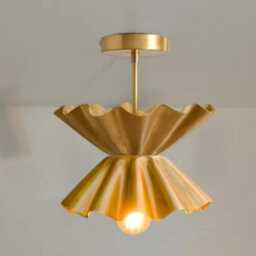 Metal Cone Hanging Lamp - Ruffle Chandelier Pendant Light - thumbnail 2
