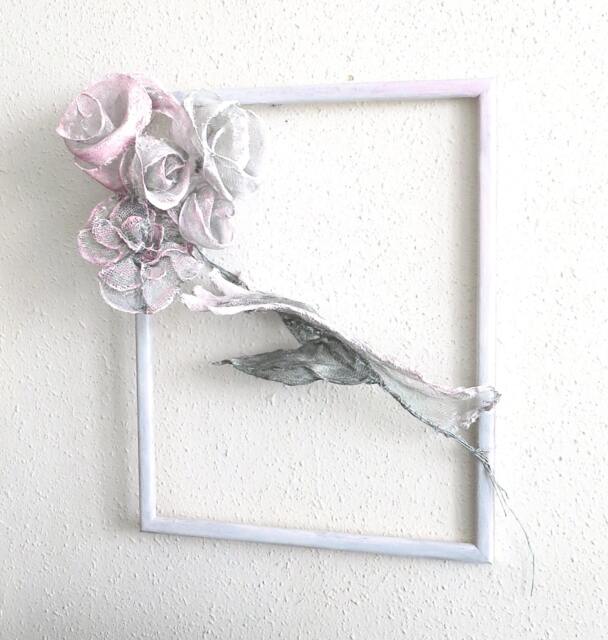 Roses For You Wire Mesh Sculpture/Framed Metal Wall Art Ooak - image 1