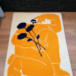 Ukraine Charity, Support Tufted Rug. Soldier With Sunflowers - thumbnail 3