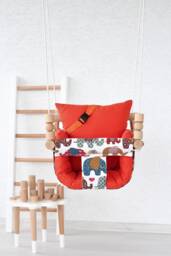 Handmade Baby Swing Cotton Duck Fabric, Elephant Print - thumbnail 1