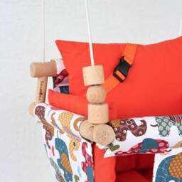 Handmade Baby Swing Cotton Duck Fabric, Elephant Print - thumbnail 3