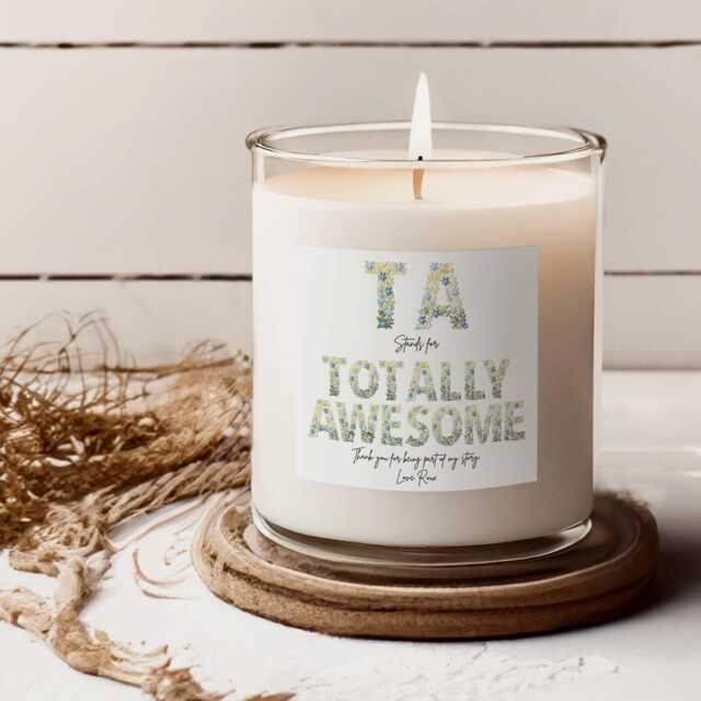 Personalised Thank You Teaching Assistant Candle Gift, Ta Summer Holidays Gift School Teacher - image 1