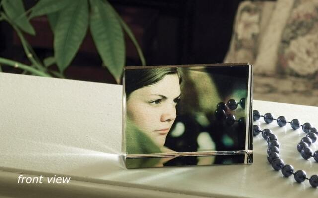 Personalized Photo Frame - See Through Glass Small Wedge - image 1