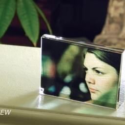 Personalized Photo Frame - See Through Glass Small Wedge - thumbnail 2