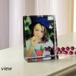 Personalized Photo Frame - See Through Glass Small Wedge - thumbnail 3