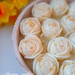 Handmade Soy Wax Rose Candle Stonecast Jar, Eco-Friendly Decor - thumbnail 3