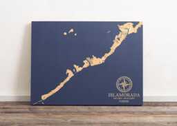 Islamorada, Florida Map - Engraved Wood Coastal Wall Art Sign, Beach House Home Decor Nautical Print, Unique Personalized Family Gift - thumbnail 1