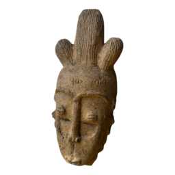 Baule Portrait Mask C??te D'ivoire Hand Carved Wood Vintage West African Art - thumbnail 3