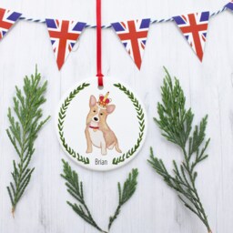 Personalised Pet Decoration , Corgi Dog Christmas Gift Ornament Pet Corgi - thumbnail 2