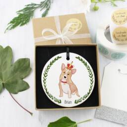 Personalised Pet Decoration , Corgi Dog Christmas Gift Ornament Pet Corgi - thumbnail 3