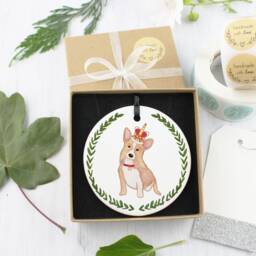 Personalised Pet Decoration , Corgi Dog Christmas Gift Ornament Pet Corgi - thumbnail 4