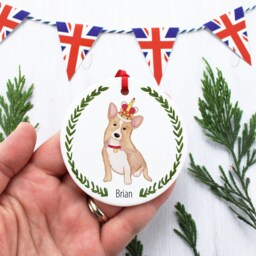 Personalised Pet Decoration , Corgi Dog Christmas Gift Ornament Pet Corgi