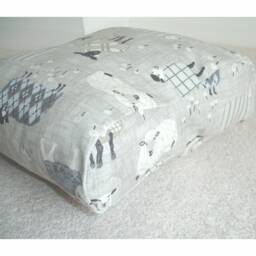 Tempur Original Travel Pillow Cover Only Small Cervical Neck Orthopaedic Pedic Case Cushion Sheep Grey Tartan Plaid Farm 25x31cm Pillowcase - thumbnail 3