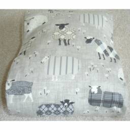 Tempur Original Travel Pillow Cover Only Small Cervical Neck Orthopaedic Pedic Case Cushion Sheep Grey Tartan Plaid Farm 25x31cm Pillowcase - thumbnail 2