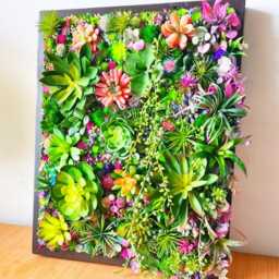 Faux Succulent 3D Wall Art Vibrant Wood Framed Botanical Decor For Home Or Business - thumbnail 4