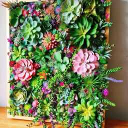Faux Succulent 3D Wall Art Vibrant Wood Framed Botanical Decor For Home Or Business - thumbnail 2