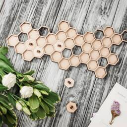Honeycomb Key Holder, Wall Organizer, Holder With Shelf, Keychain, Unique Key Holder For Wall, Hanger - thumbnail 4