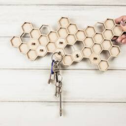 Honeycomb Key Holder, Wall Organizer, Holder With Shelf, Keychain, Unique Key Holder For Wall, Hanger - thumbnail 2