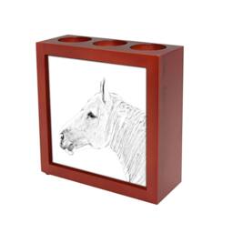 Boulonnais - Wooden Stand For Candles/Pens With The Image Of A Horse New Collection - thumbnail 1