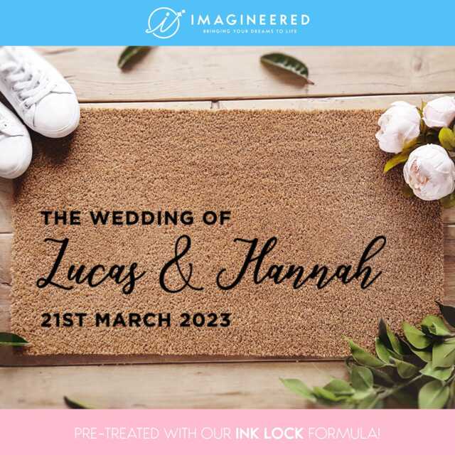 Custom Wedding Doormat - Couple Gift Personalized Decor Gifts For Couples Entryway Door Mat - image 1