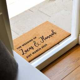 Custom Wedding Doormat - Couple Gift Personalized Decor Gifts For Couples Entryway Door Mat - thumbnail 2