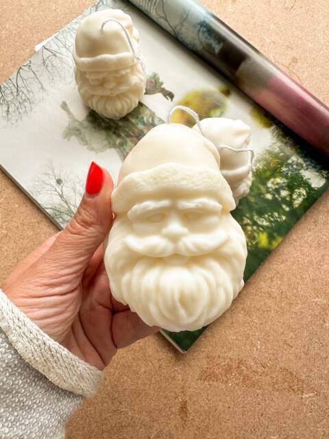 Handmade Santa Soy Wax Candle - Christmas Vegan Decor - image 1